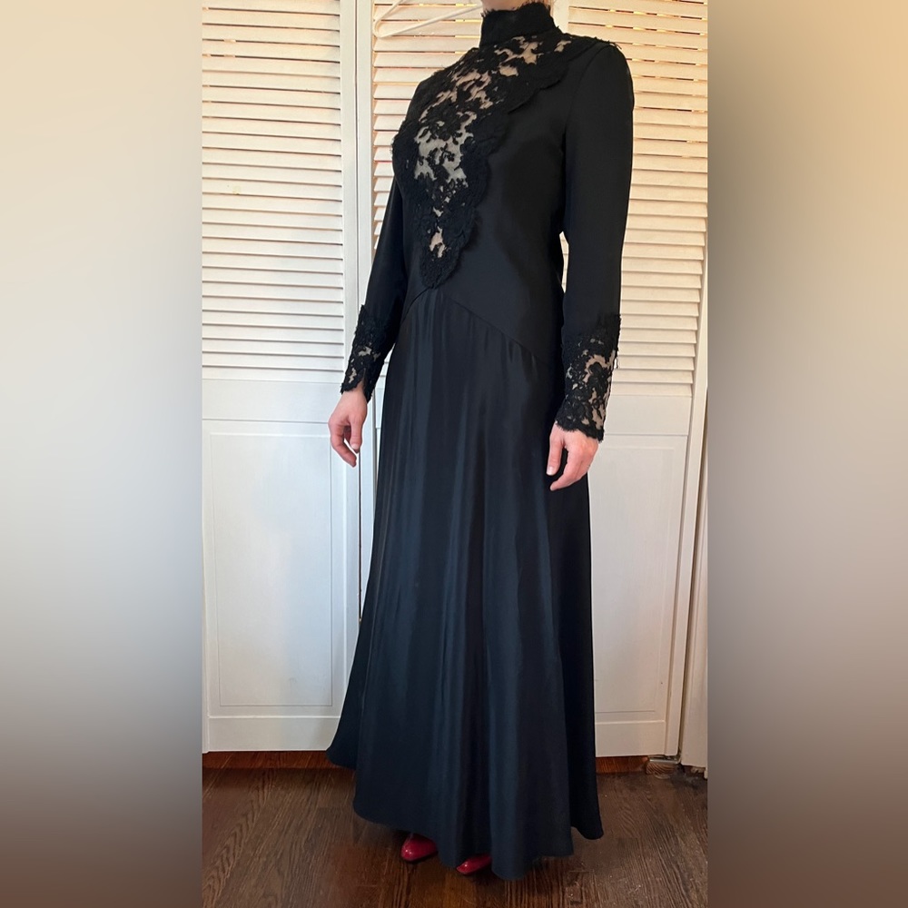 Vintage Designer Gown - Black - Goth - Victorian Dress Witch